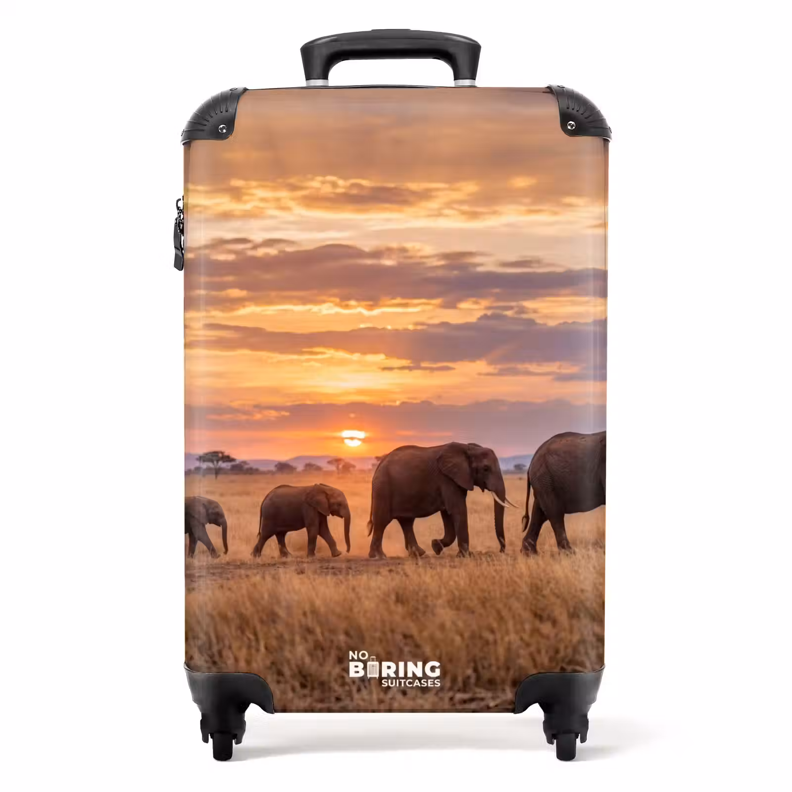 Koffer - Olifanten - Savanne - Zonsondergang - Afrika - Warm — 1