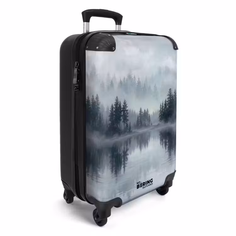 Koffer - Bos - Meer - Mist - Natuur - Grijs — 2