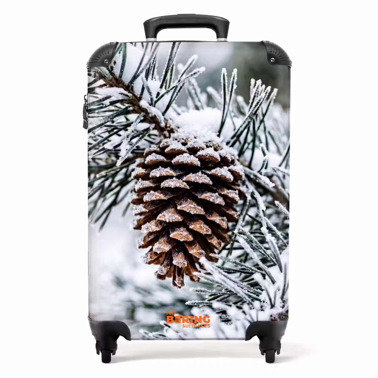 Koffer - Dennenappel - Tak - Sneeuw - Winter - Sfeervol — 1