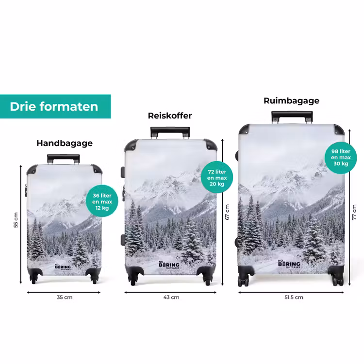 Koffer - Weg - Bergen - Sneeuw - Naaldbos - Avontuurlijk — 8