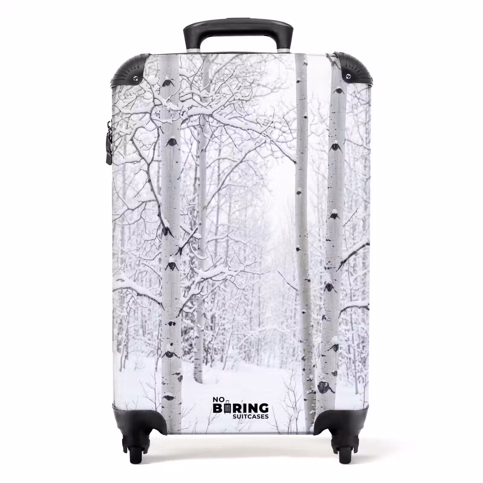 Koffer - Berkenbomen - Sneeuw - Winter - Bos - Wit — 1