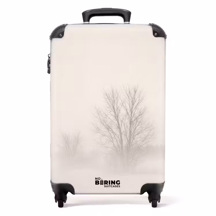 Koffer - Boom - Mist - Sneeuw - Winter - Minimalistisch — 1