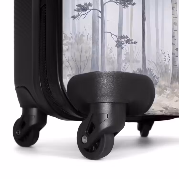 Koffer - Bos - Bomen - Mist - Natuur - Illustratie - Grijs — 6