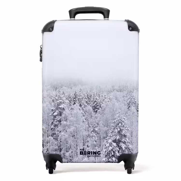 Koffer - Bos - Sneeuw - Winter - Natuur - Wit — 1