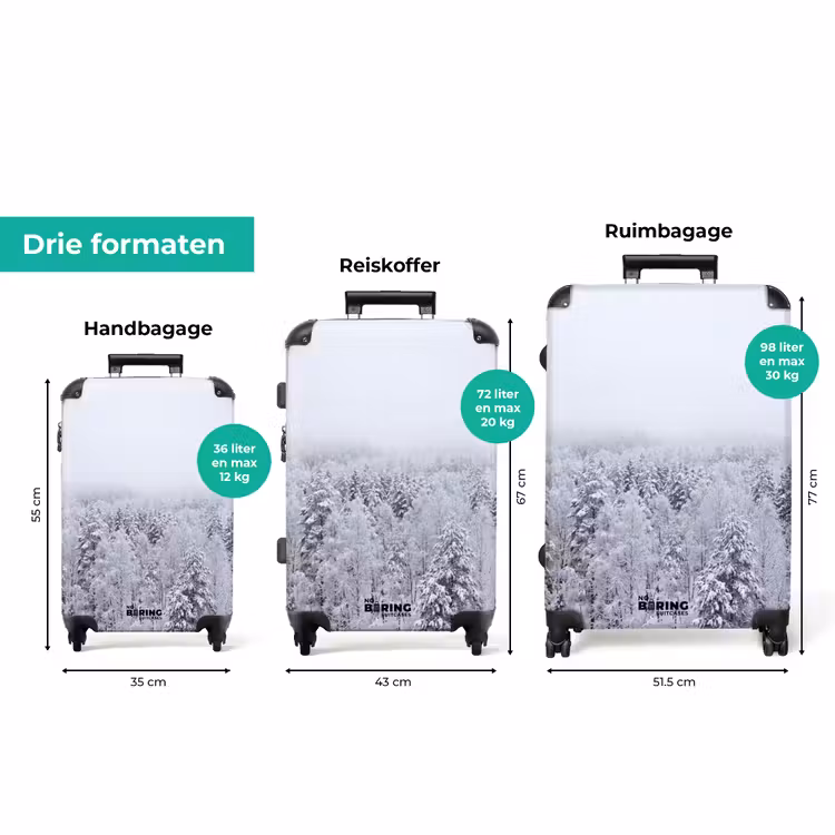 Koffer - Bos - Sneeuw - Winter - Natuur - Wit — 8