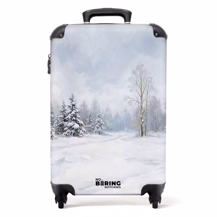 Koffer - Bospad - Dennen - Sneeuw - Winter - Rustgevend — 1