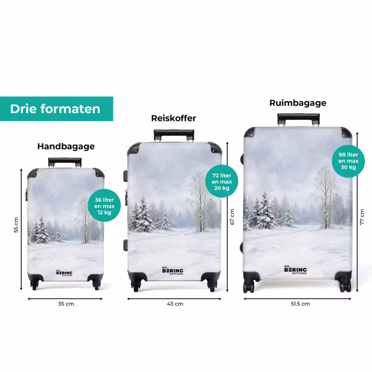 Koffer - Bospad - Dennen - Sneeuw - Winter - Rustgevend — 8
