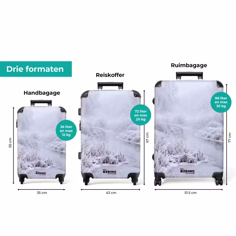 Koffer - Rivier - Sneeuw - Bos - Winter - Schilderachtig — 8