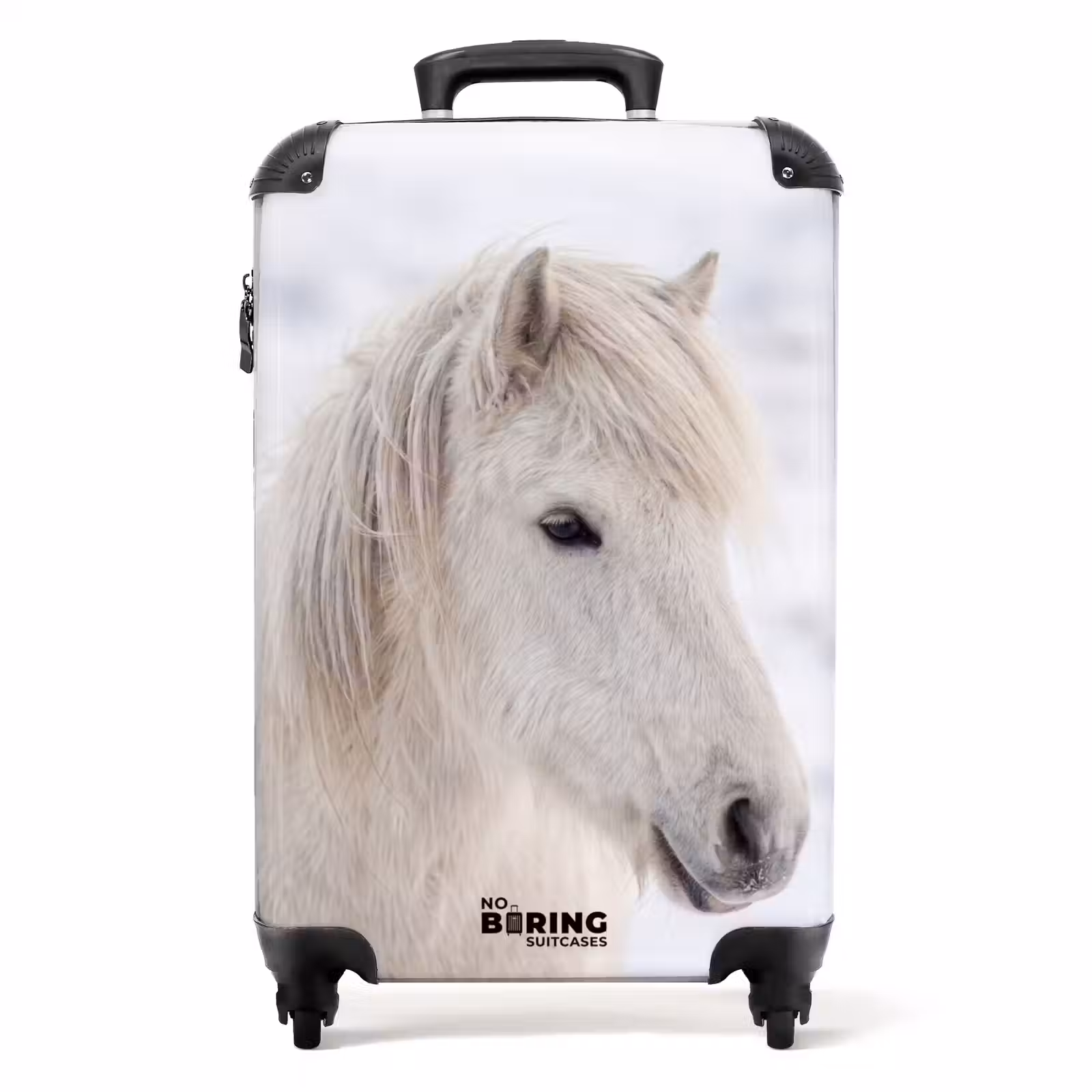 Koffer - Paard - Kop - Winter - Dieren - Wit — 1