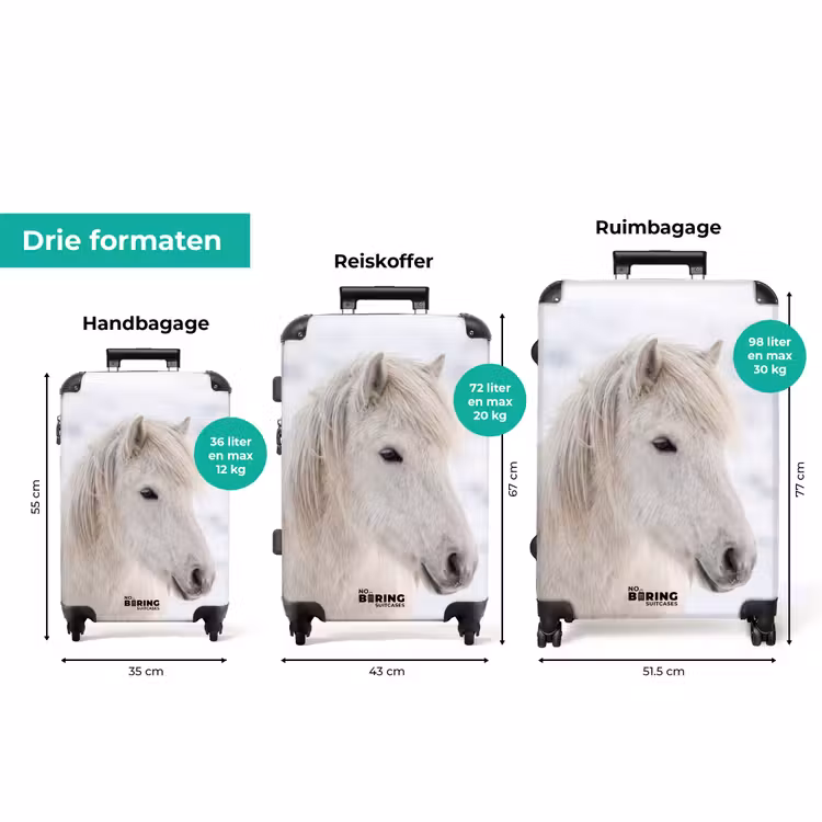 Koffer - Paard - Kop - Winter - Dieren - Wit — 8