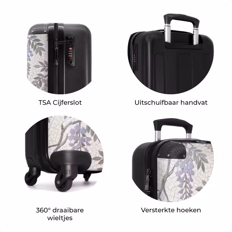 Koffer - Bloemen - Mozaïek - Natuur - Patroon - Paars — 7