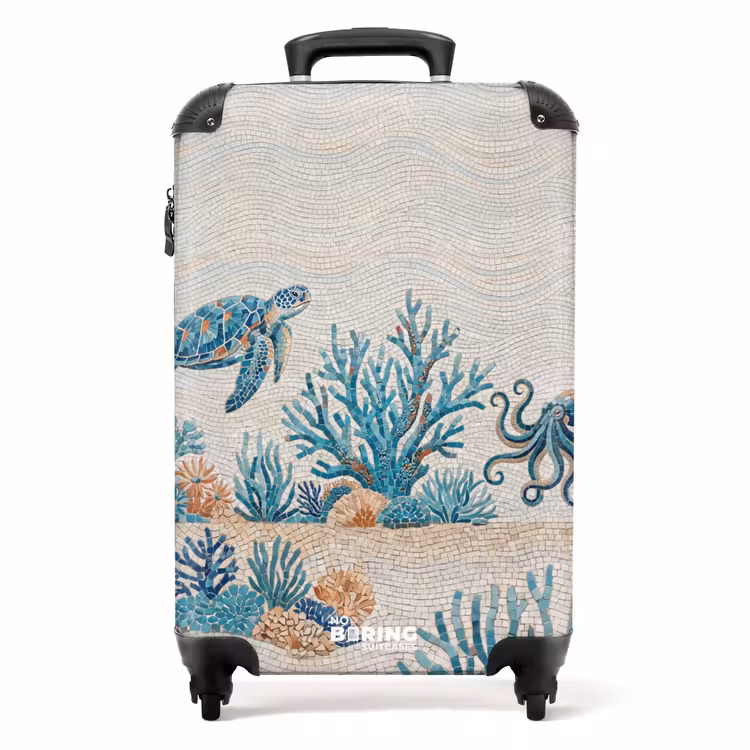 Koffer - Dieren - Onderwater - Natuur - Mozaïek - Blauw — 1