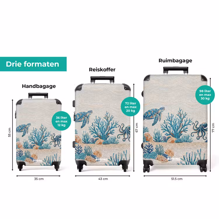 Koffer - Dieren - Onderwater - Natuur - Mozaïek - Blauw — 8