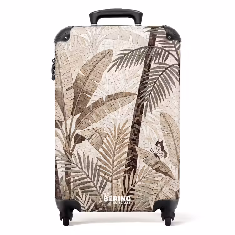 Koffer - Natuur - Bladeren - Landschap - Mozaïek - Beige — 1
