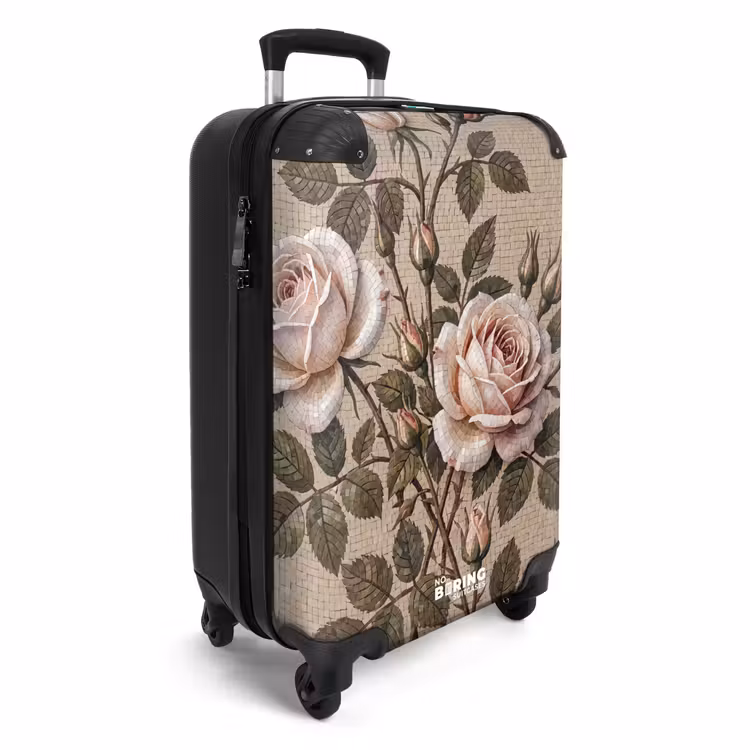 Koffer - Roos - Mozaïek - Bloemen - Klassiek - Beige — 2