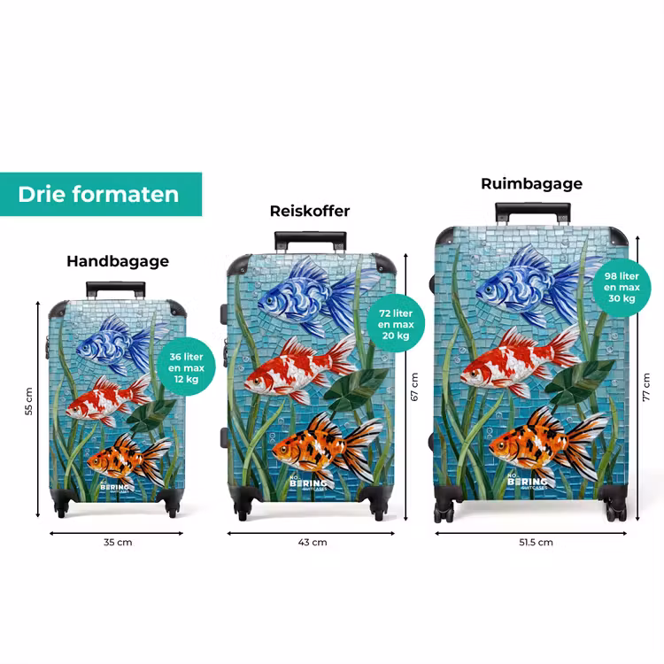 Koffer - Vis - Mozaïek - Onderwater - Kleurrijk - Dieren — 8