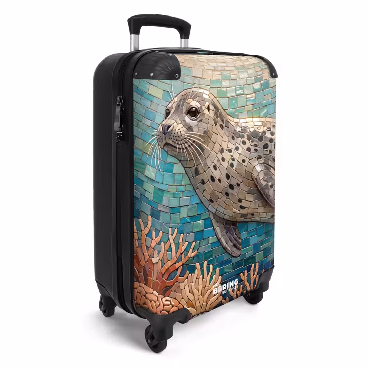 Koffer - Zeehond - Mozaïek - Onderwater - Dieren - Blauw — 2