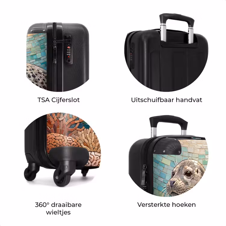 Koffer - Zeehond - Mozaïek - Onderwater - Dieren - Blauw — 7
