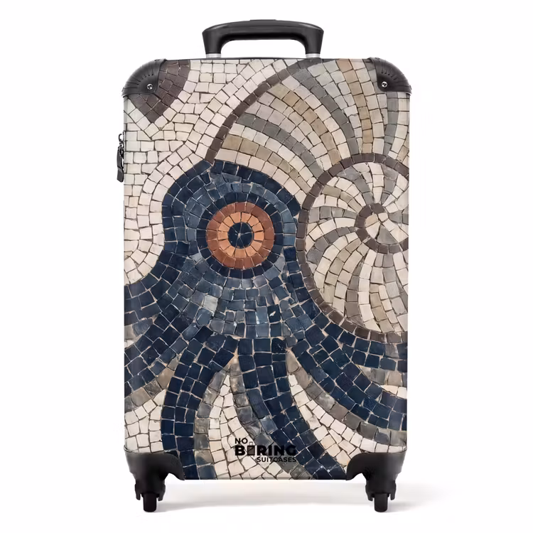 Koffer - Zeeleven - Mozaïek - Kunst - Vintage - Beige — 1