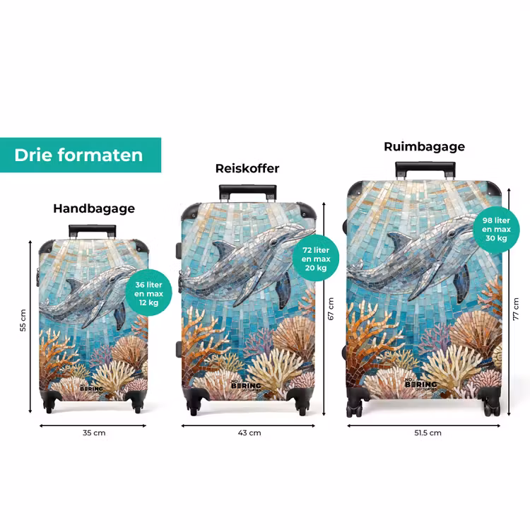 Koffer - Dieren - Mozaïek - Oceaan - Koraal - Blauw — 8