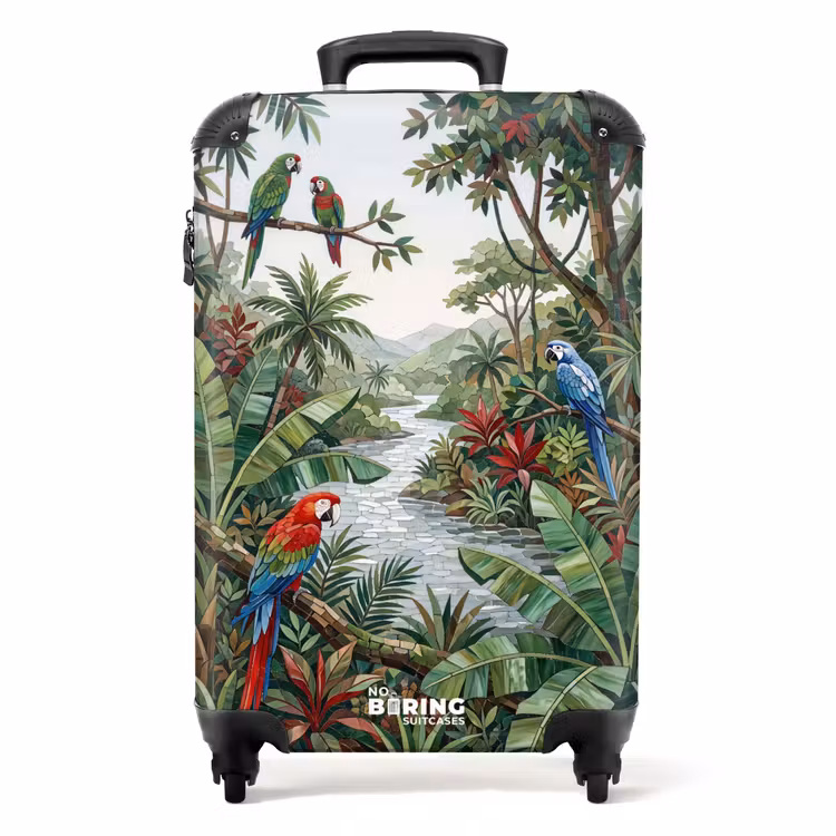 Koffer - Vogel - Jungle - Natuur - Mozaïek - Groen — 1