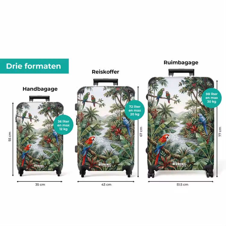 Koffer - Vogel - Jungle - Natuur - Mozaïek - Groen — 8