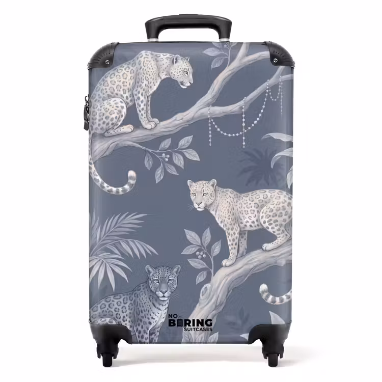 Koffer - Dieren - Jungle - Illustratie - Bomen - Blauw — 1