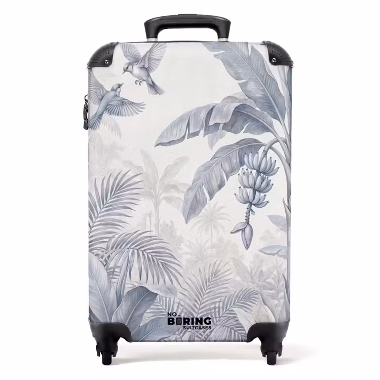 Koffer - Natuur - Vogel - Jungle - Illustratie - Blauw — 1