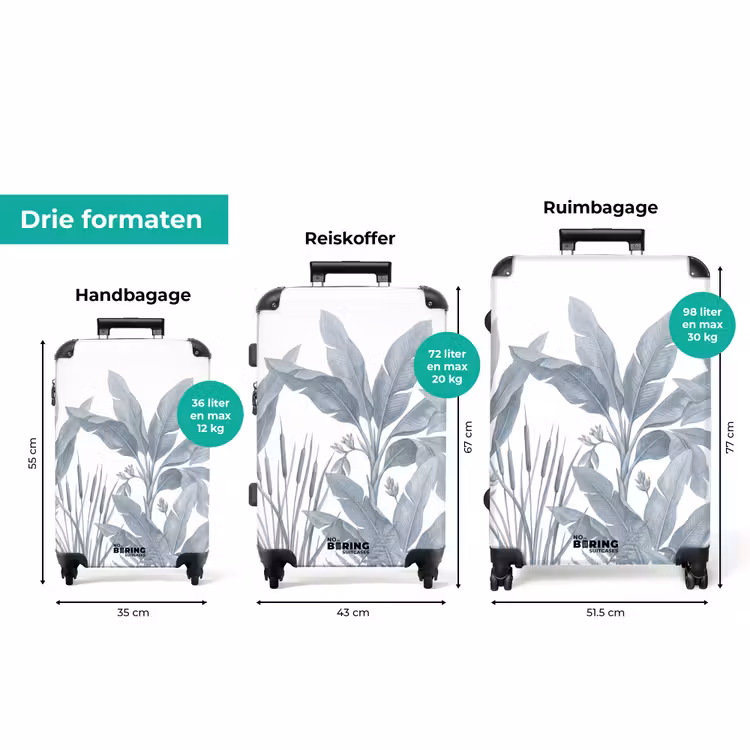 Koffer - Planten - Bladeren - Natuur - Grijs — 8