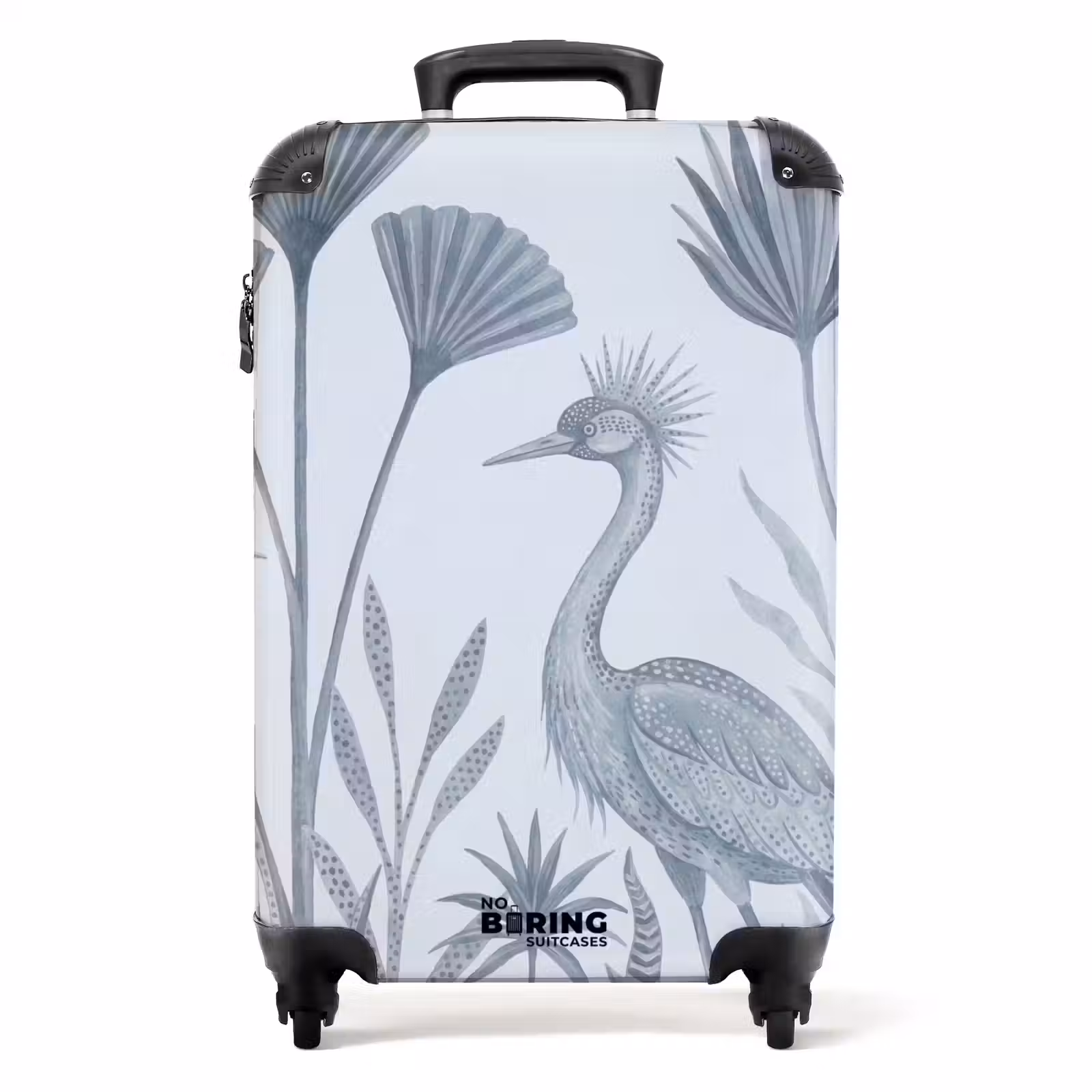 Koffer - Vogel - Tropisch - Illustratie - Blauwgrijs - Natuur — 1