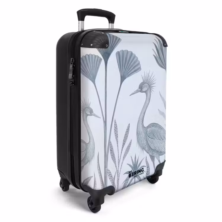 Koffer - Vogel - Tropisch - Illustratie - Blauwgrijs - Natuur — 2