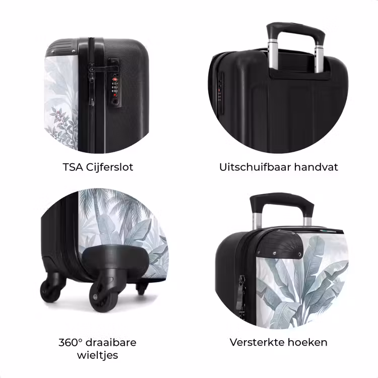 Koffer - Kat - Tropisch bos - Modern - Grijs — 7