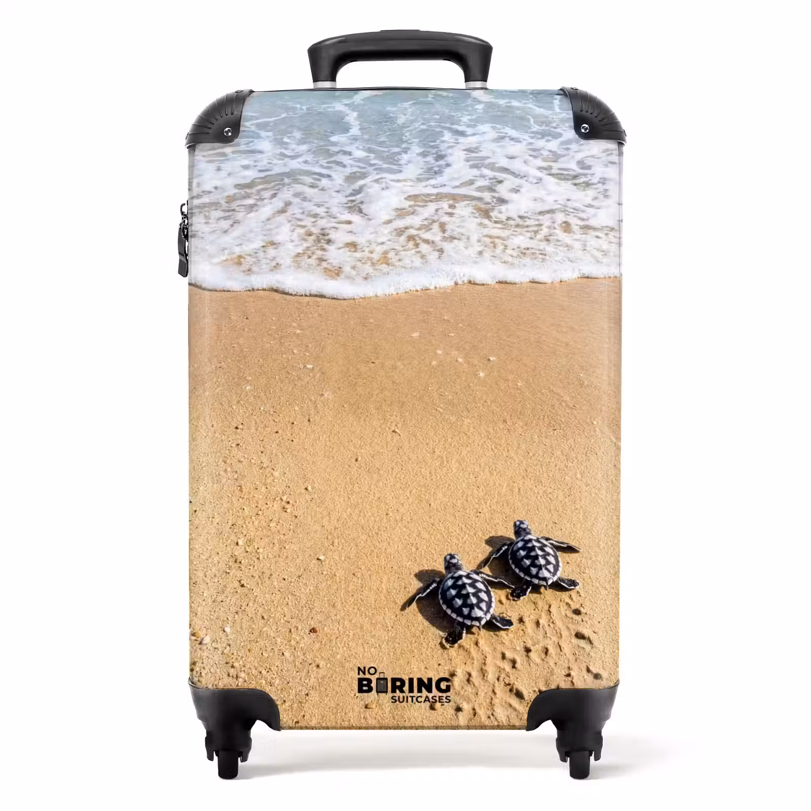 Koffer - Schildpad - Jong - Strand - Oceaan - Blauw — 1