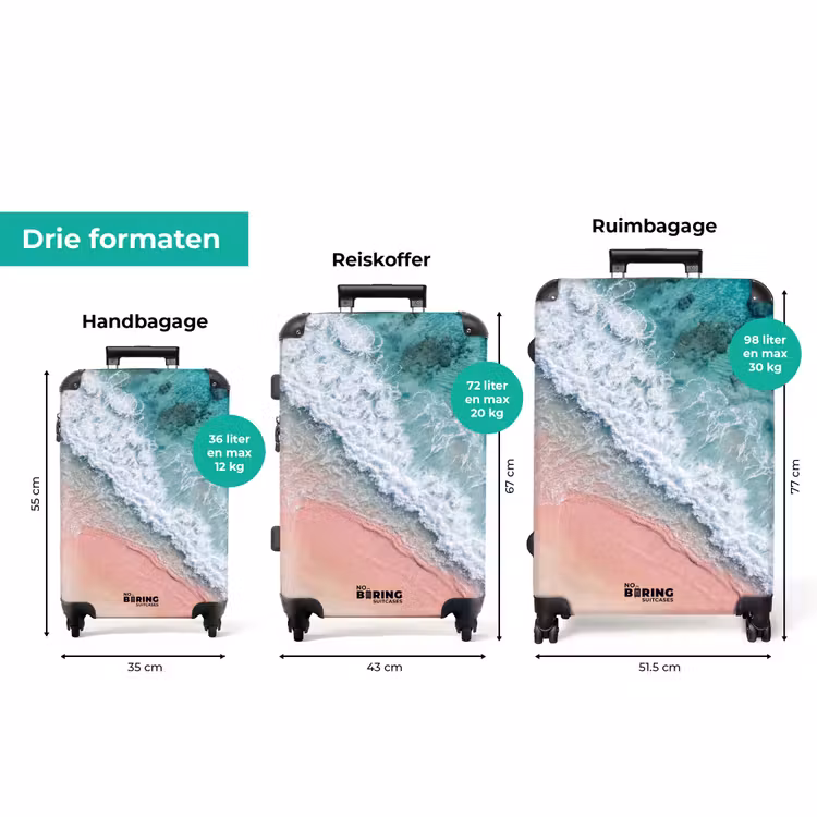 Koffer - Strand - Oceaan - Golven - Roze Zand - Natuur — 8