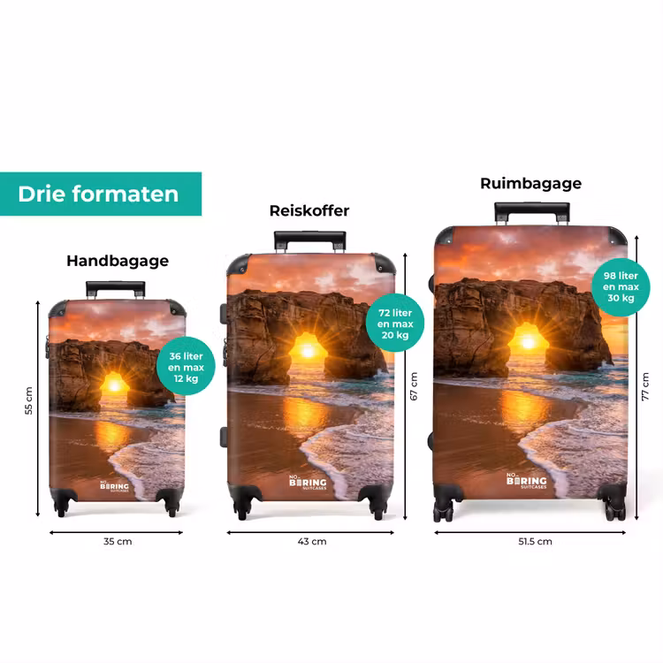 Koffer - Kust - Rots - Zonsondergang - Zee - Natuur — 8
