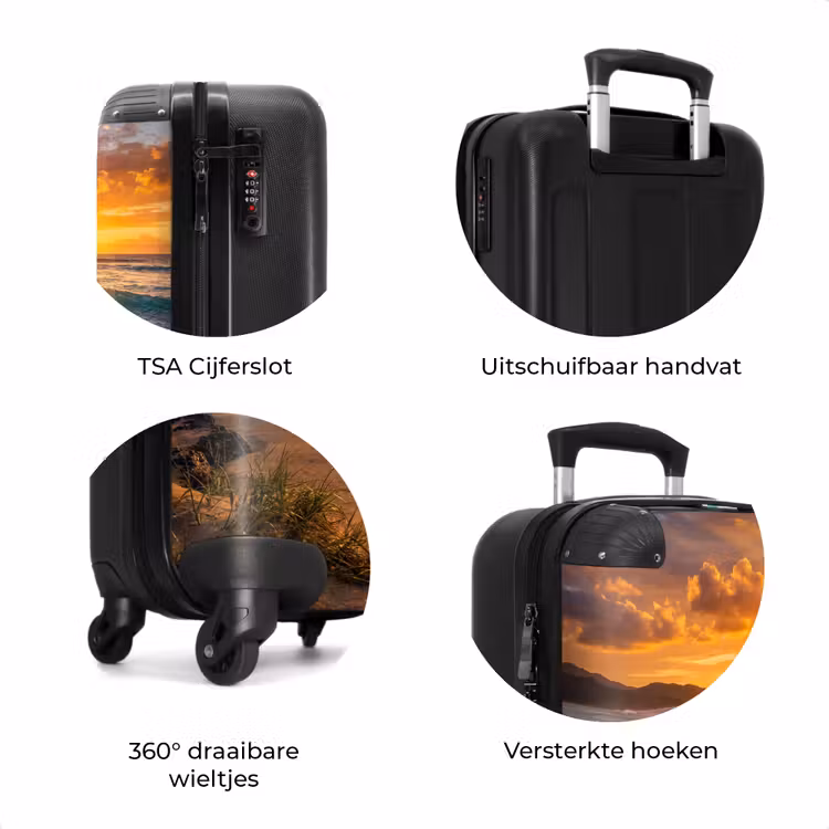 Koffer - Strand - Zonsondergang - Golven - Natuur - Oranje — 7