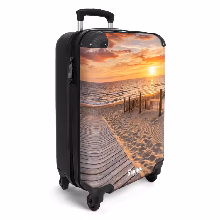 Koffer - Strand - Zonsondergang - Zee - Natuur - Oranje — 2