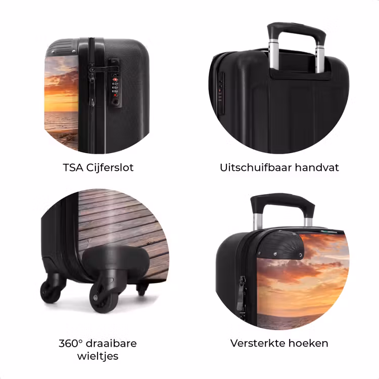 Koffer - Strand - Zonsondergang - Zee - Natuur - Oranje — 7
