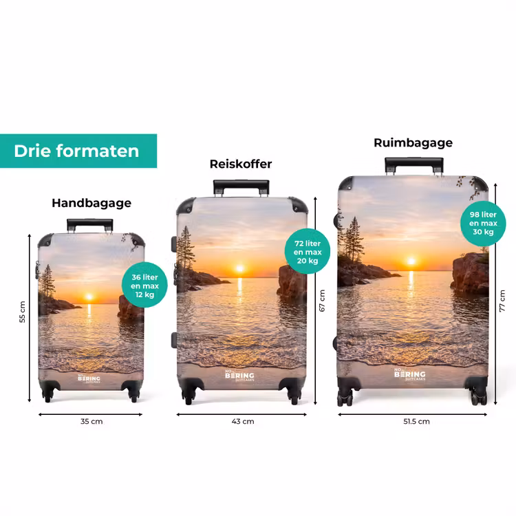 Koffer - Zonsondergang - Kust - Water - Natuur - Oranje — 8