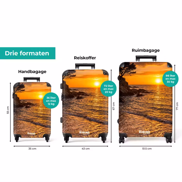 Koffer - Zee - Kust - Zonsondergang - Natuur - Oranje — 8
