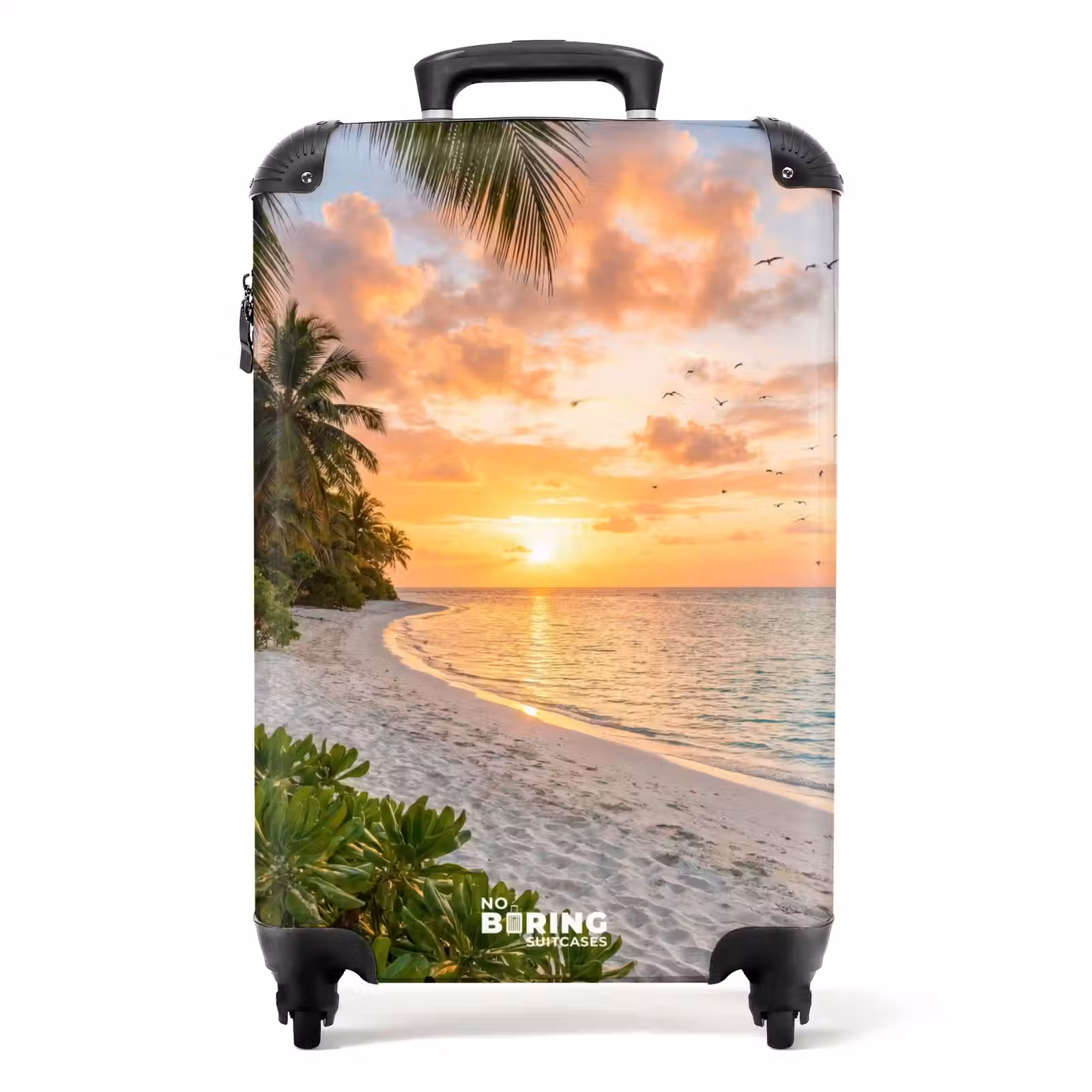Koffer - Strand - Zonsondergang - Palmbomen - Tropisch - Natuur — 1