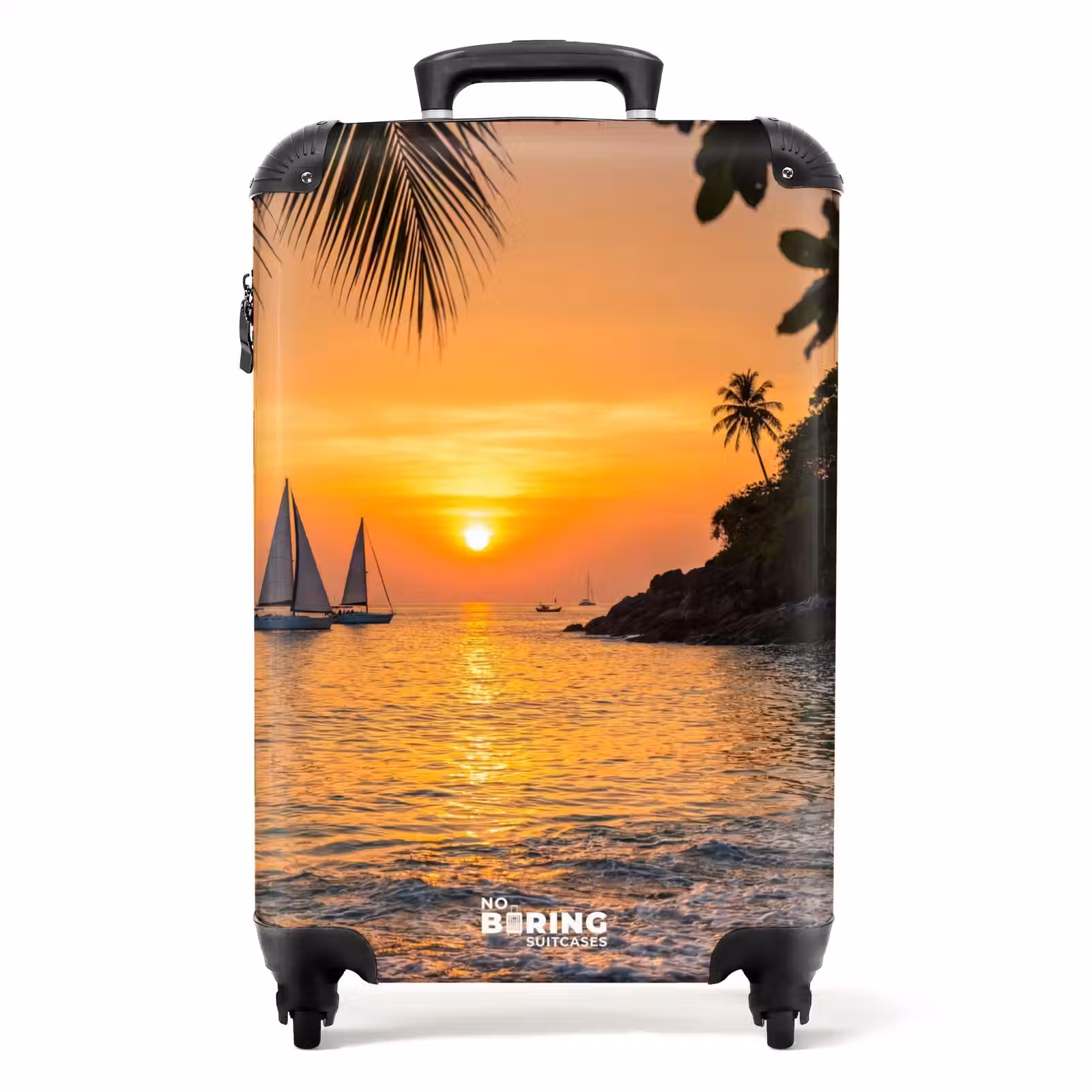 Koffer - Zee - Zonsondergang - Boot - Natuur - Oranje — 1
