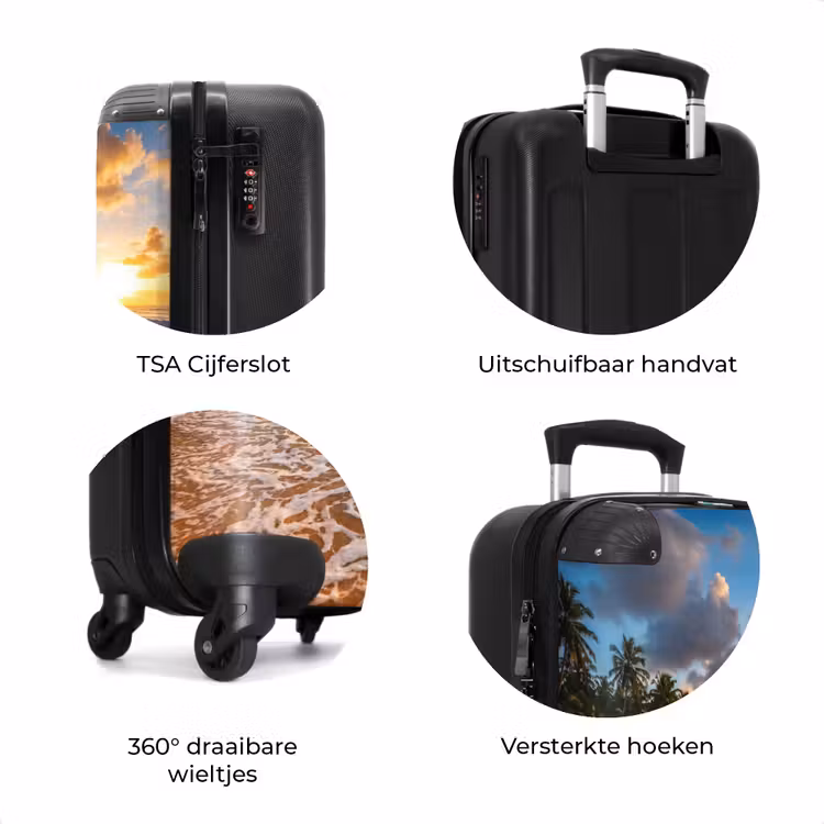 Koffer - Strand - Zonsondergang - Golven - Natuur - Goud — 7