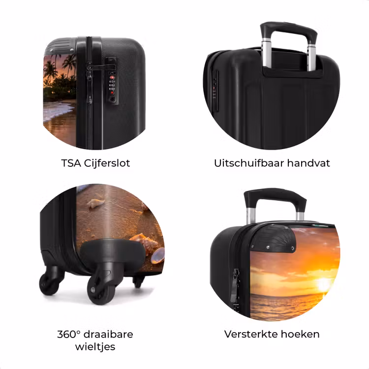 Koffer - Strand - Zonsondergang - Palmbomen - Natuur - Oranje — 7