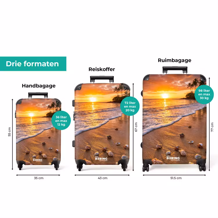 Koffer - Strand - Zonsondergang - Palmbomen - Natuur - Oranje — 8