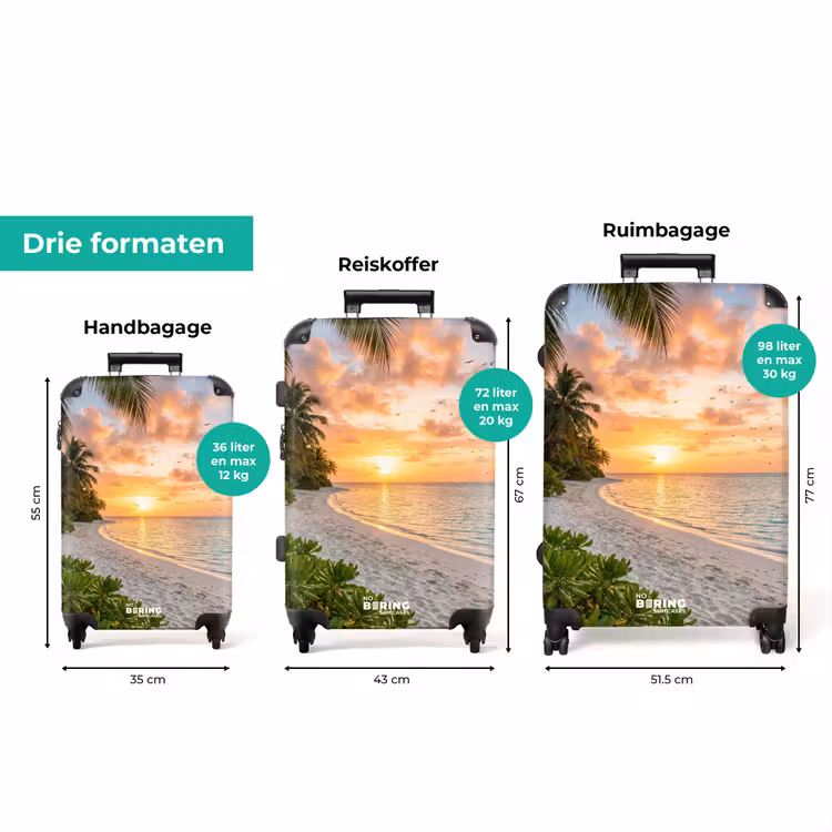 Koffer - Strand - Zonsondergang - Palmbomen - Tropisch - Natuur — 8