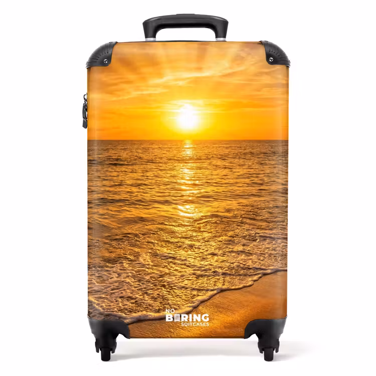 Koffer - Zee - Zonsondergang - Golven - Kust - Oranje — 1