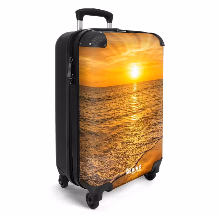 Koffer - Zee - Zonsondergang - Golven - Kust - Oranje — 2