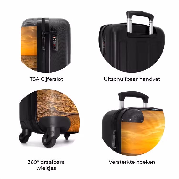 Koffer - Zee - Zonsondergang - Golven - Kust - Oranje — 7