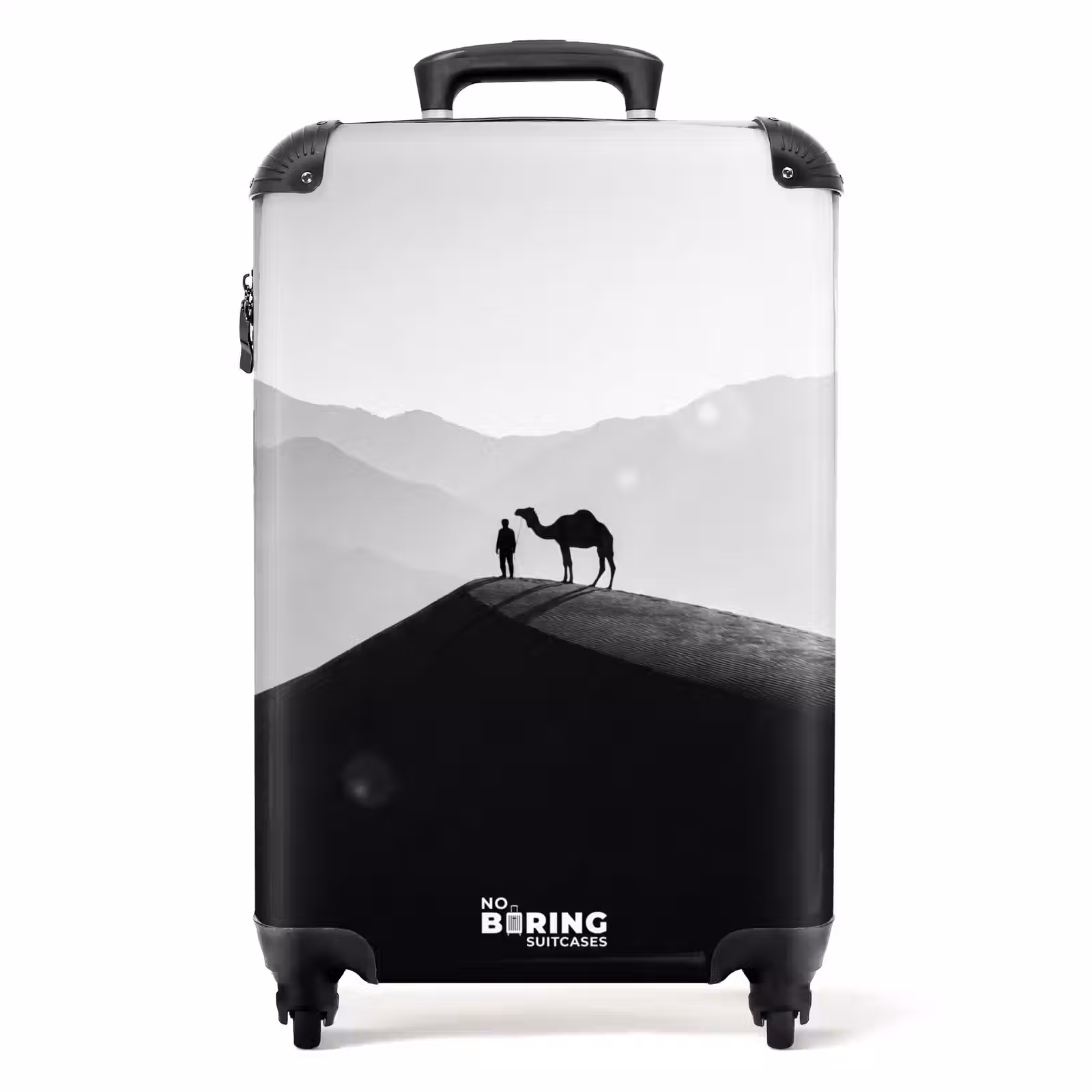 Koffer - Mens - Kameel - Zandduin - Natuur - Monochroom — 1